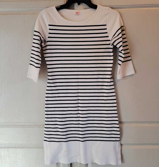 Armor Lux White Navy Striped Dress - Picture 1 of 5